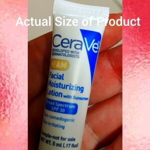 CeraVe a.m. Facial Moisturizer SPF 30 5ML NWOT TRAVEL SIZE 5/$25 Bundled